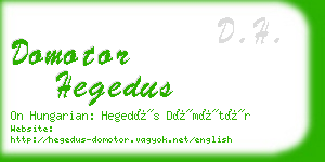 domotor hegedus business card